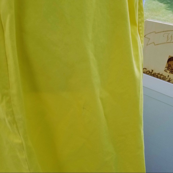 Belted Yellow Cap Sleeve A-Line Cotton Drees - Picture 7 of 7